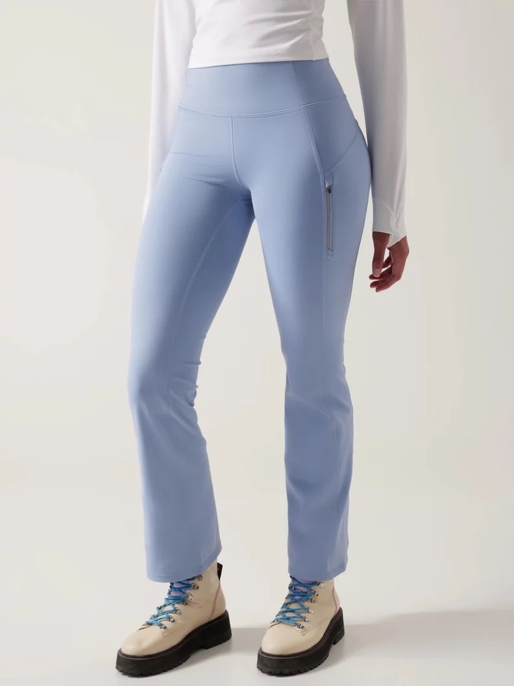 Athleta Rainier bootcut misty blue stretch activewear yoga pants size small